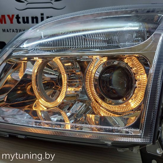 Передние фары angel eyes chrome для Opel Vectra C