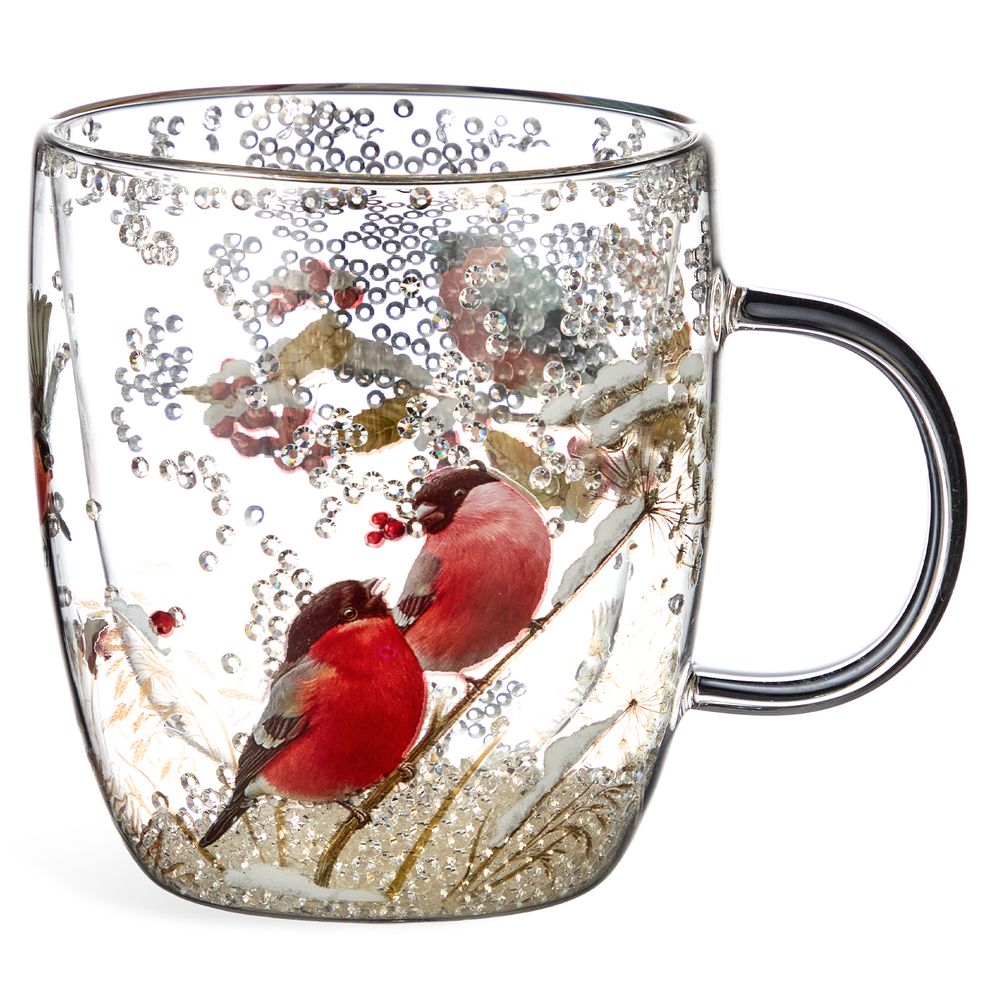 КРУЖКА С ДВОЙНЫМИ СТЕНКАМИ "СНЕГИРИ" 410 МЛ