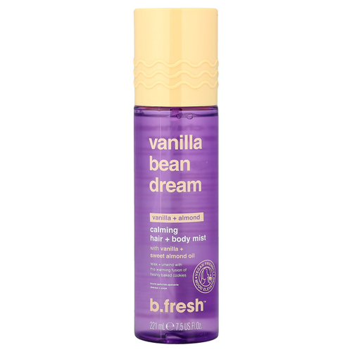 b.fresh, Vanilla Bean Dream, успокаивающий спрей для волос и тела, ваниль и миндаль, 221 мл (7,5 жидк. унции)