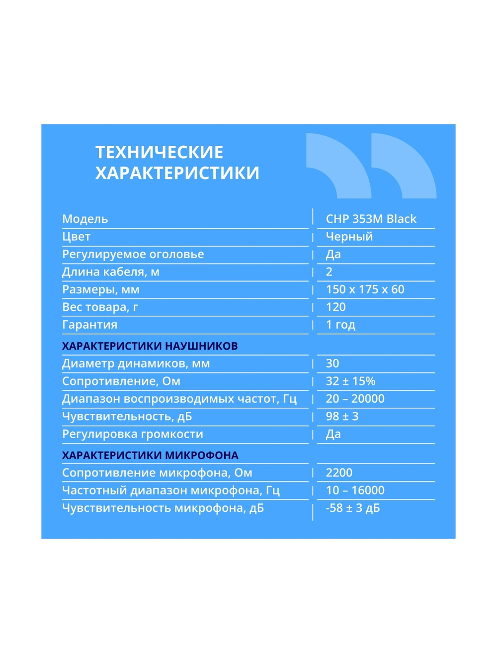 CBR CHP 353M Black, Компьютерная гарнитура проводная стерео, микрофон с шумоподавл., накл. наушники, USB, кнопка выкл. микрофона, регул. громкости, регул. оголовья, длина кабеля 2 м, цвет чёрный