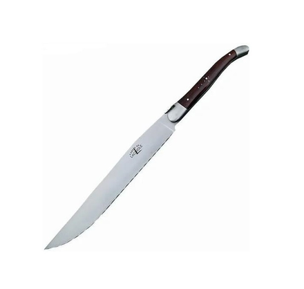 Bread knife, 2 stainless steel bolsters,Snakewood handle