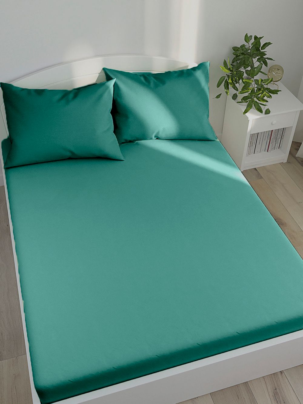 Простынь Полисатин Simple House "Малахит" 240x215 см