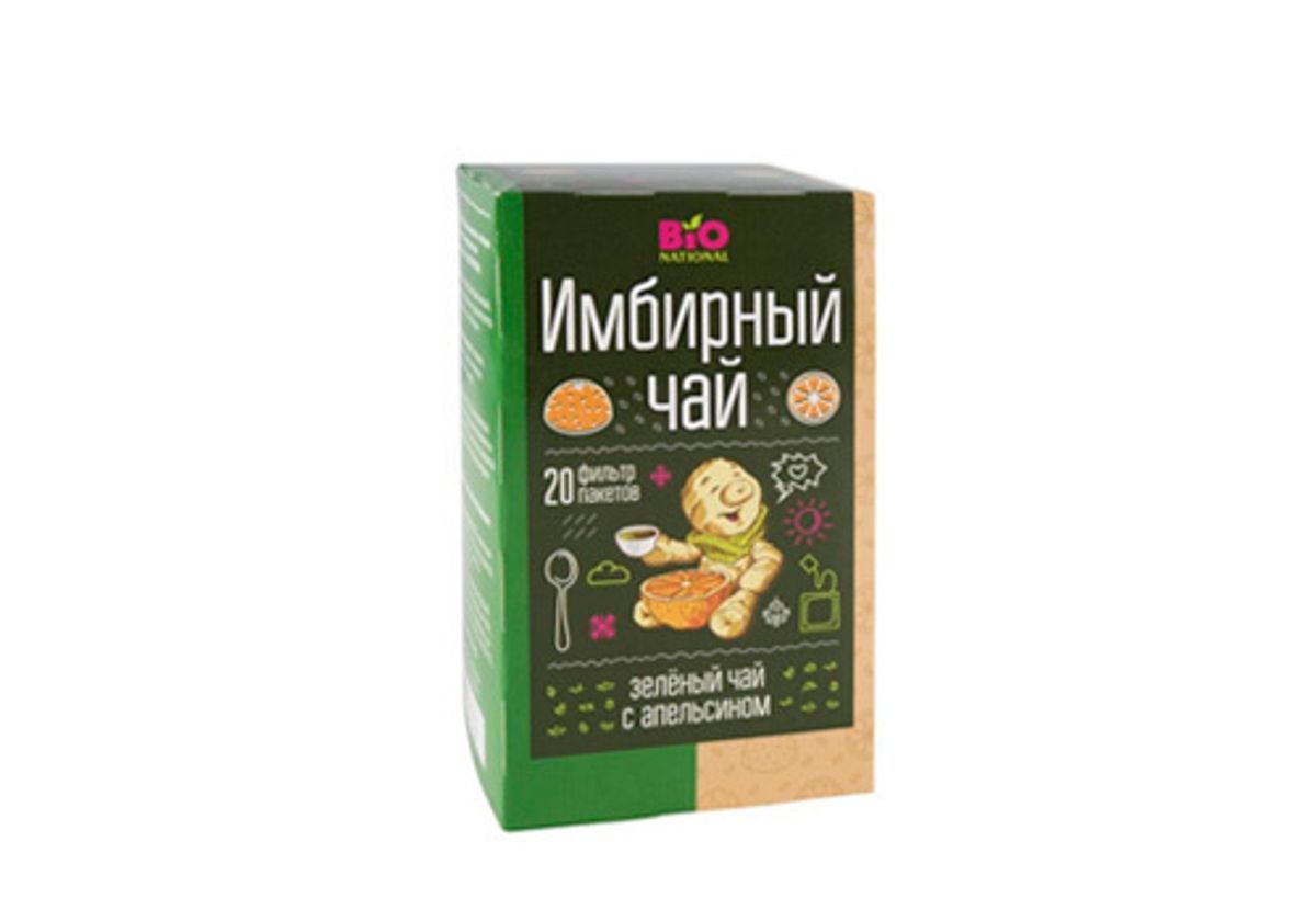 Чай имбирный зеленый мохито Bionational, 34г