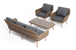 "Прованс" лаунж-зона плетеная из искусственного ротанга, цвет соломенный