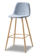 Барный стул 350B голубой/дерево
