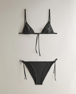 ZARA HOME ОДНОТОННЫЕ ПЛАВКИ-БИКИНИ, ЧЕРНЫЙ