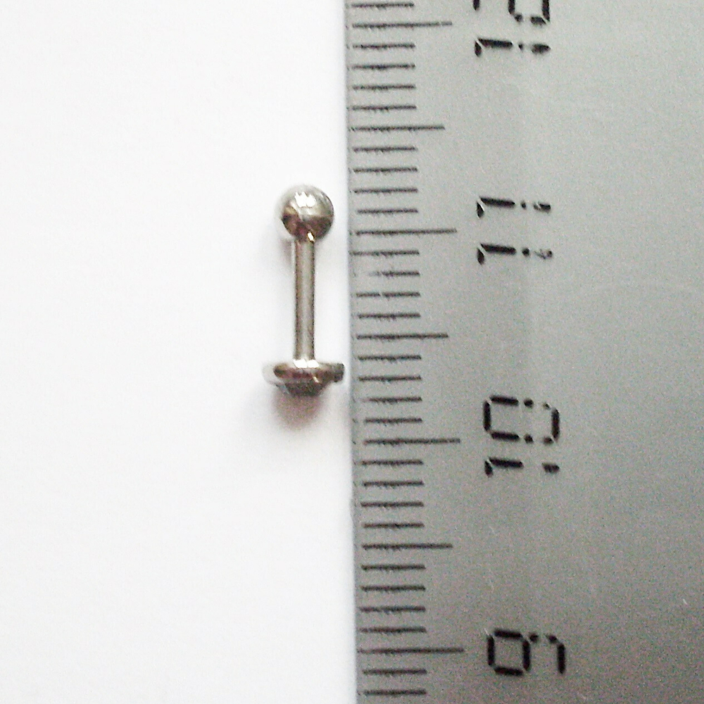 Микроштанга 4 мм для пирсинга ушей с круглым кристаллом.  Медицинская сталь