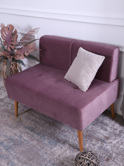 Диван "Twist" антивандальный велюр Lilac/натурал. Для кухни, прихожей, салона красоты, офиса. 100х67х80 см