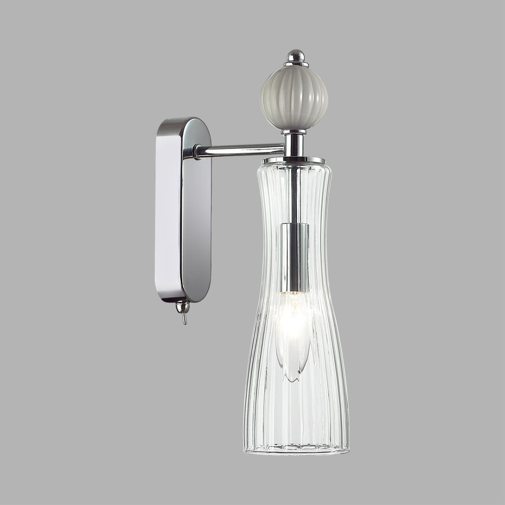 8269/1W NEOCLASSI хром/серый/прозрачный, металл/керамика/стекло Бра Е14 1*40W 220V EMILY