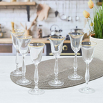 Набор рюмок для водки, ликера "Fregata" 6шт 60мл, отводка золотом