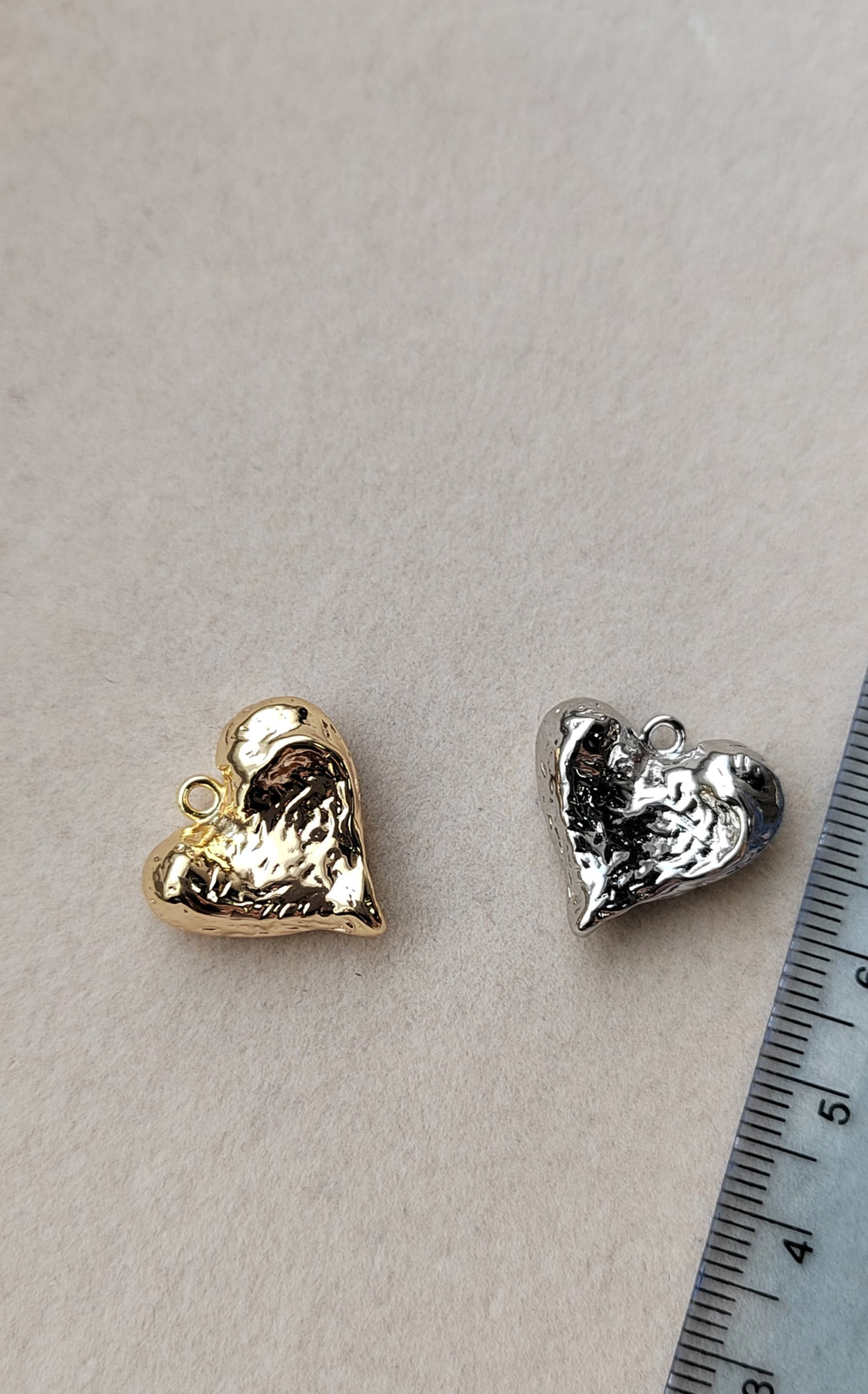 24017-з Подвеска "Сердце" мятое 18мм, позолота