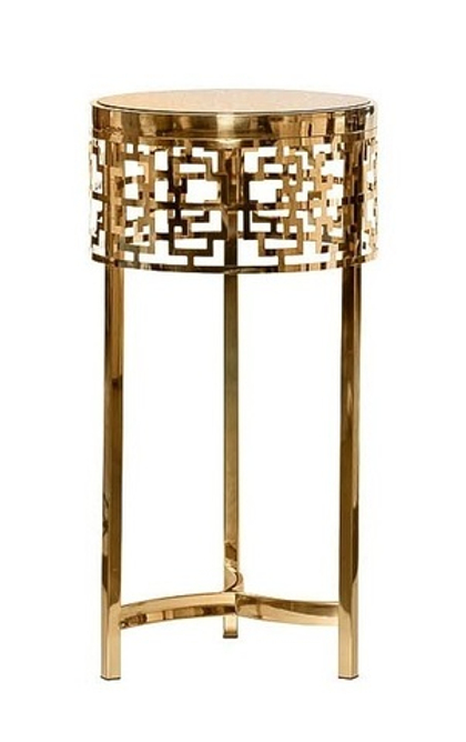 13RXFS5080L-GOLD Стол журнальный стекло коричн./золото d35*70см
