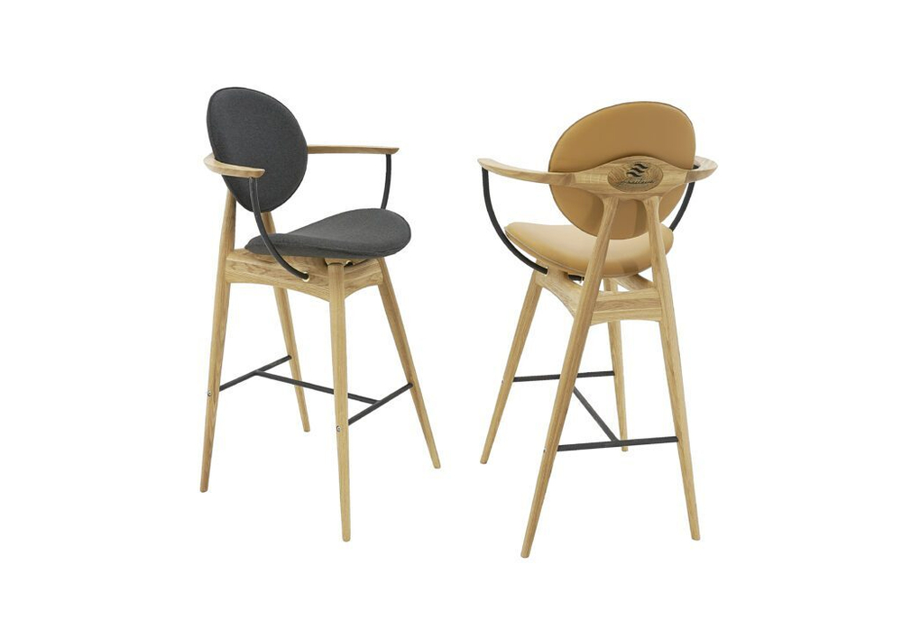 Стул полубарный (барный) Fabio из массива дуба