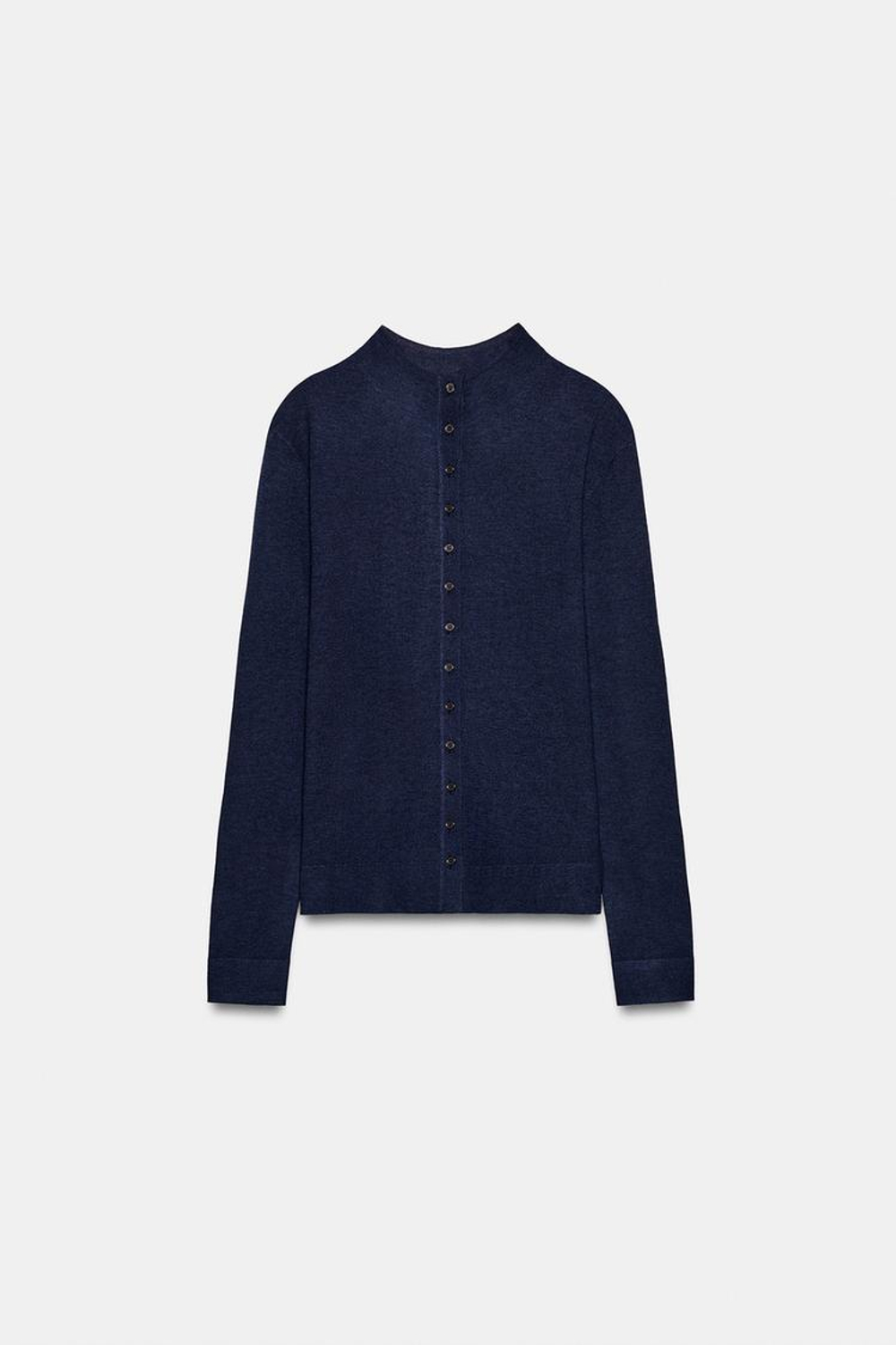 ZARA КАРДИГАН ИЗ СВЕРХТОНКОГО ТРИКОТАЖА, ЧЕРНИЛЬНО-СИНИЙ