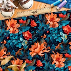 Ткань премиум мембрана цветочные акценты в сумерках