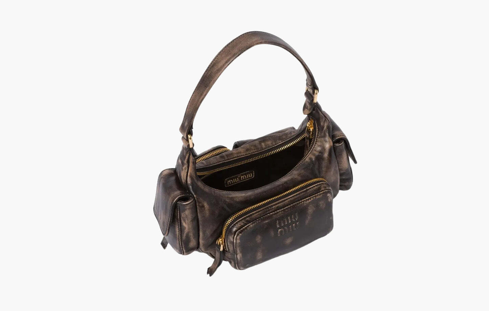 Сумка Miu Miu Nappa Leather Pocket Bag "Sand/Coffee"