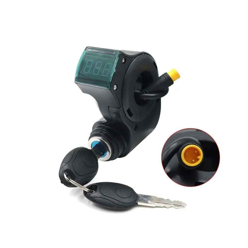 Вольтметр с замком зажигания с разъемом Julet 3pin для Kugoo M5 и другие (кабель 10см)