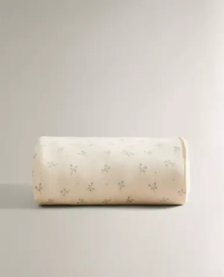 ZARA HOME ДЕТСКОЕ МЯГКОЕ ПОЛОТЕНЦЕ, ЖЕЛТОВАТО-БЕЛЫЙ