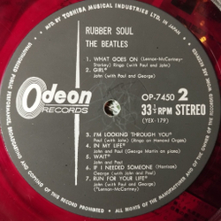 Винтажная виниловая пластинка LP The Beatles Rubber Soul (Japan 1966)(No Obi) (Red Wax Vinyl) (1 Press) Nowhere Man