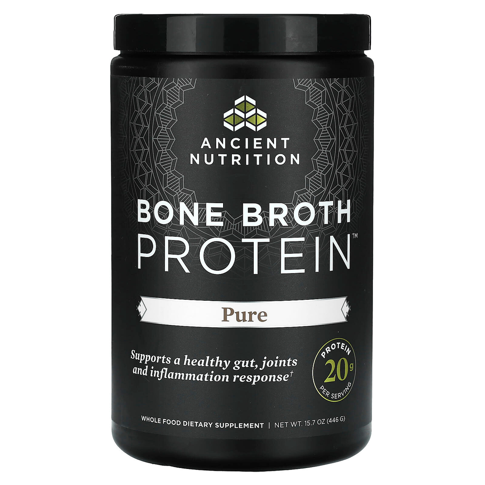 Ancient Nutrition, Bone Broth Protein, чистый протеиновый порошок, 446 г (15,7 унции)