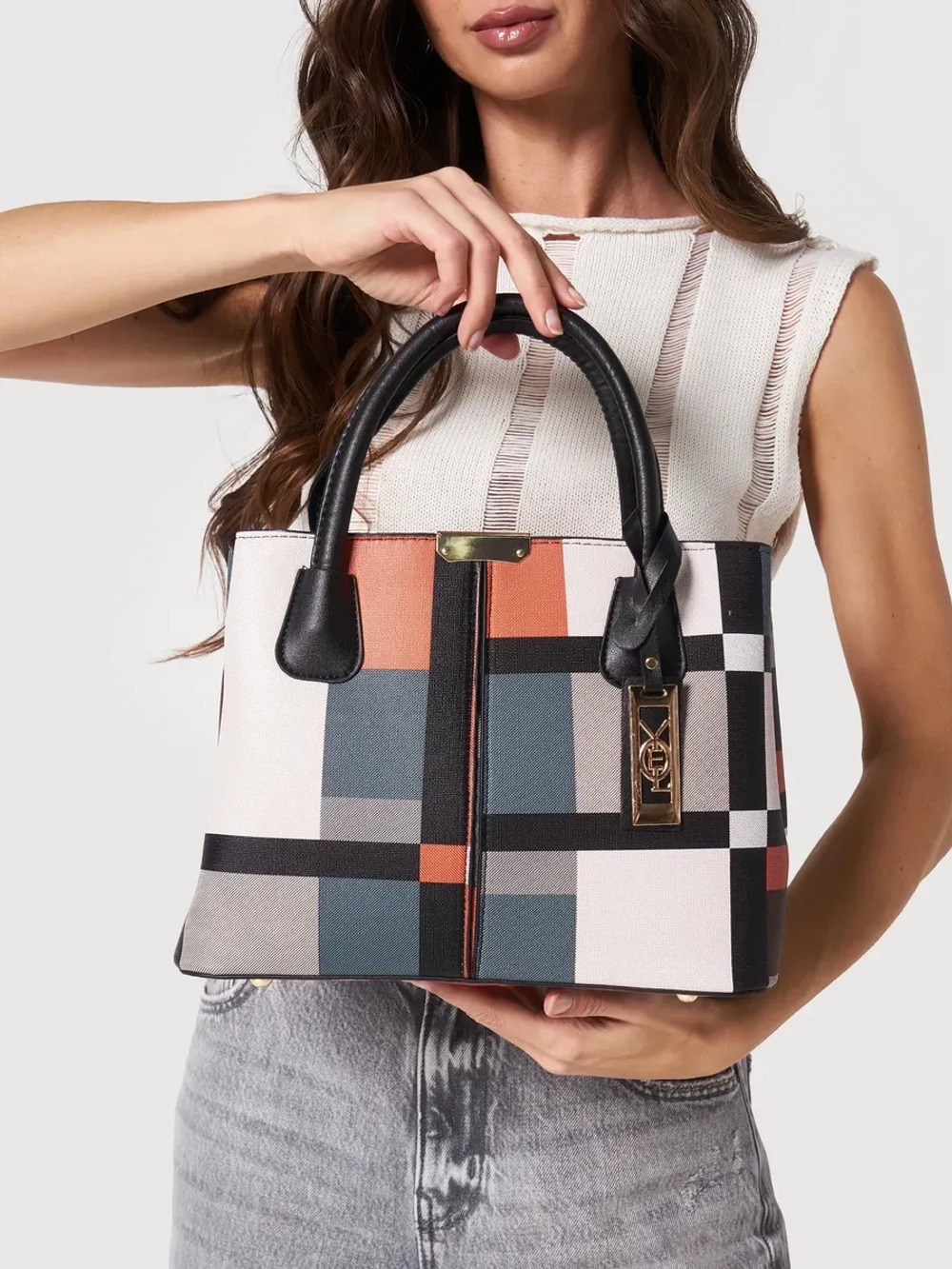 Сумка через плечо кожаная тоут классика средняя