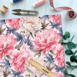 Ткань премиум шелк искусственный Армани мелодия цветов