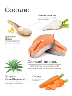 Сухой корм для собак породы Сенбернар, с лососем, 12 кг