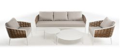 "Тоскана" лаунж-зона из искусственного ротанга, цвет соломенный