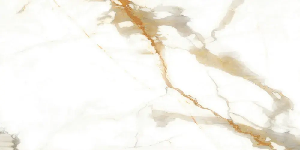 Керамогранит Alma Ceramica GFA114CLR04L Calacatta Oro 114x57 бежевый / белый лаппатированный под мрамор