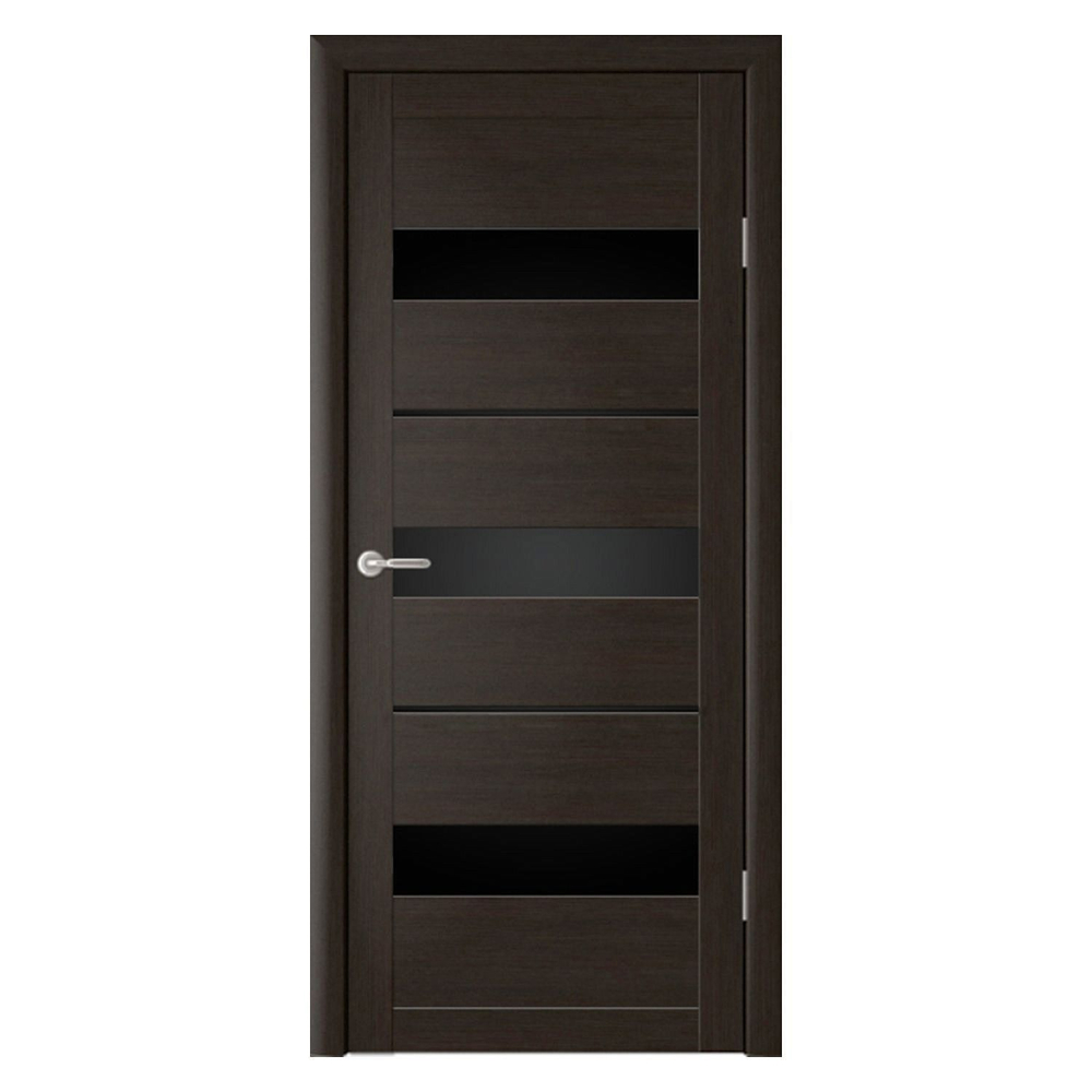 Межкомнатная дверь ПРАГА ЭКОШПОН стекло черное Albero