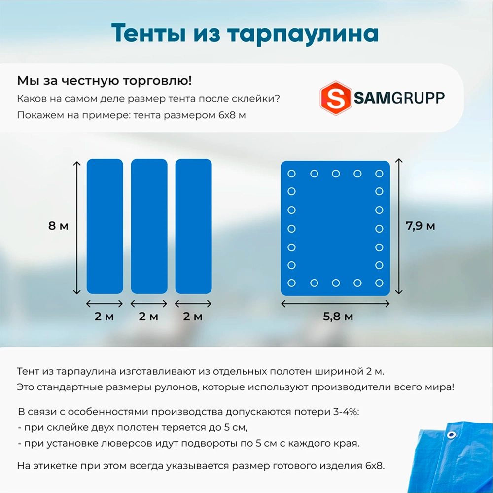 Строительный тент тарпаулин с двойным утеплением 180 г/м2