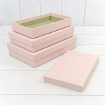 Коробка 28х18х6 см Набор 3 шт (Розовый)