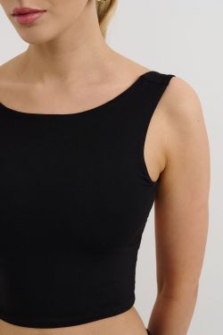 Топ с открытой спиной из вискозы черного цвета