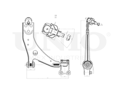 Рычаг подвески поперечный передний нижний правый UNIO SSP-40037