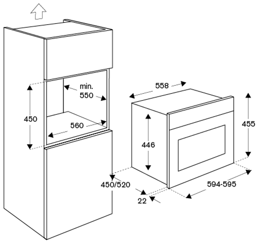 Духовой шкаф Bertazzoni, комбинированный с СВЧ F457HERMWTAX