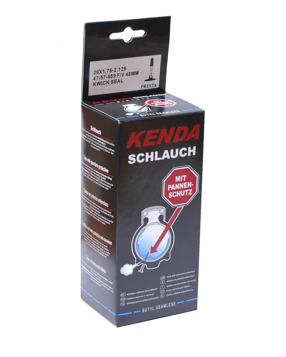 Камера антипрокольная с герм 26" спорт 48мм 1,75-2,125 (47/57-559) KWICK SEAL KENDA