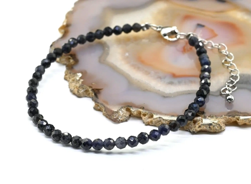 Браслет из Иолита (кордиерит) шарик гр.3мм, 19см