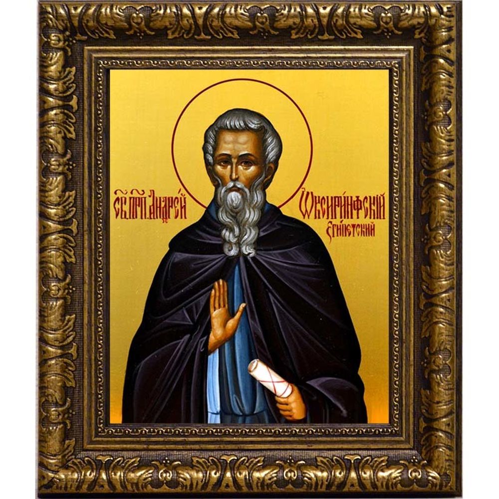 Андрей Оксиринфский (Египетский) Преподобный. Икона на холсте.