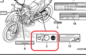 87507-MFL-D20. LABEL, DRIVE CHAIN(PICTOGRAPH)