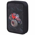 Пенал ПИФАГОР, 3 отделения, ламинированный картон, 19х11 см, "Big Wheels", 271548