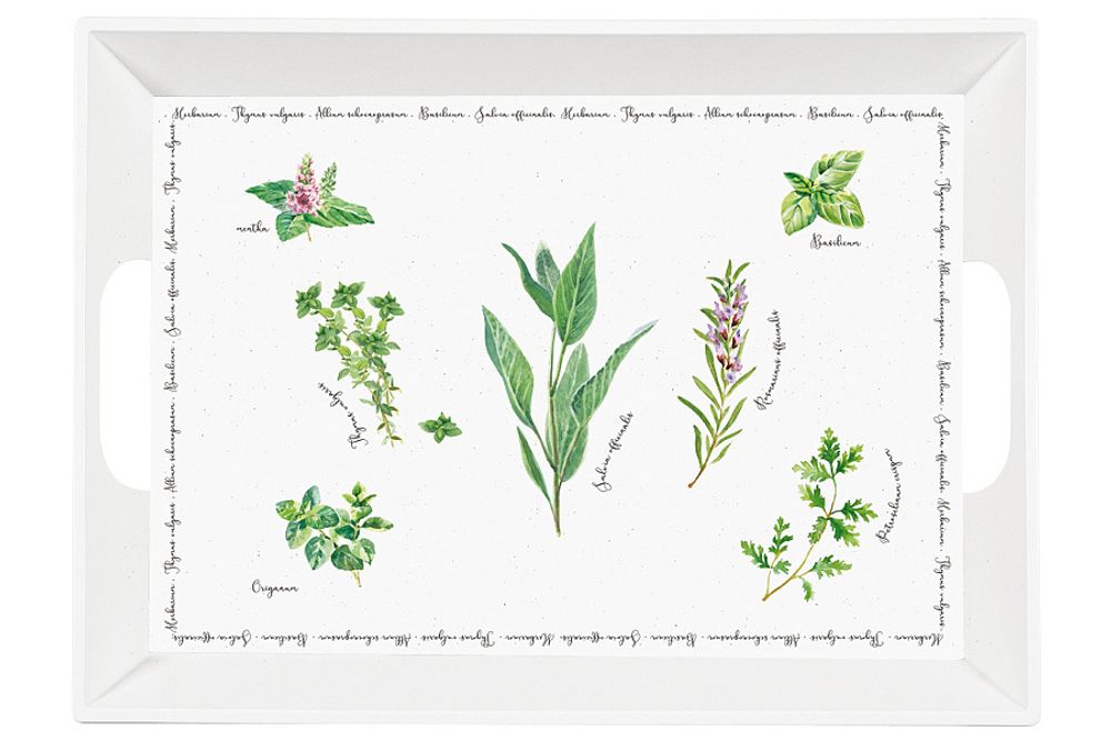 Easy Life Поднос с ручками Herbarium 51х38см, пластик