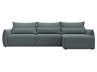 Диван угловой Лига-051 НПБ Лонг угол универсальный РОГОЖКА Амур 07 серый