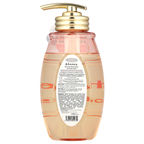 &honey, Увлажняющее гель-гель для душа Melty, чистый розовый мед, 500 мл (16,9 жидк. Унции)