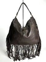 Женская наплечная сумка из натуральной кожи коричневого цвета