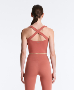 Oysho Топ-майка Comfortlux с перекрестными деталями, розоватый