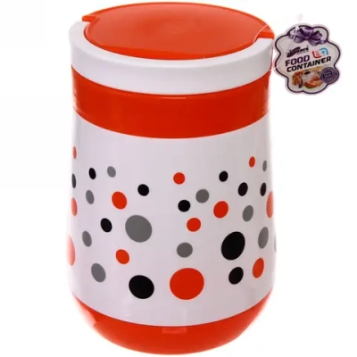 Термос пищевой 1,4л «Горошек» со стеклянной колбой (контейнер и ложка в комплекте)