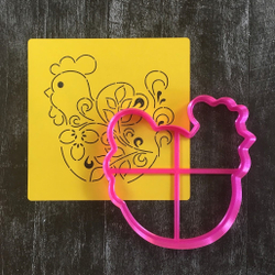 Трафарет узор №2 Курочка