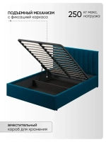 Двуспальная кровать 160х200 "Алина" Синий