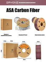 Пластик Eryone Carbon Fiber ASA CF 1.75mm 1kg Purple Red (ASA армированный углеродом)