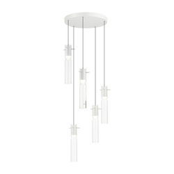 5058/25LB PENDANT ODL24 385 белый/прозрачный/металл/стекло Люстра каскадная LED 5*5W 3000K SCROW